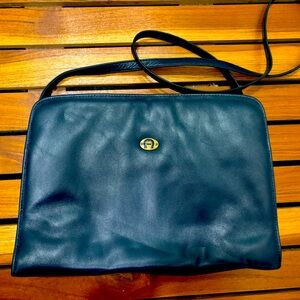 etienne aigner handbag vintage blue leather